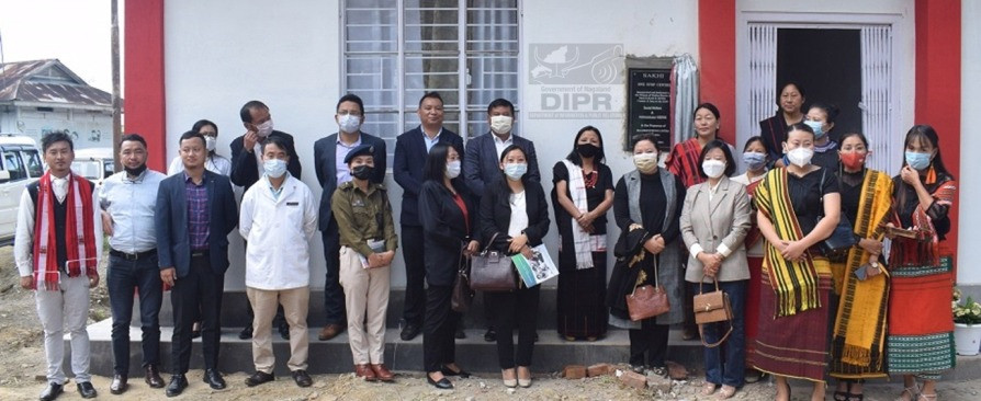 Commissioner  & Secretary, Department of Social Welfare & Administrator, NSSWB, Sarah R. Ritse and others at the inauguration of new Sakhi-One Stop Centre (OSC) building in Wokha on October 26. (DIPR Photo)